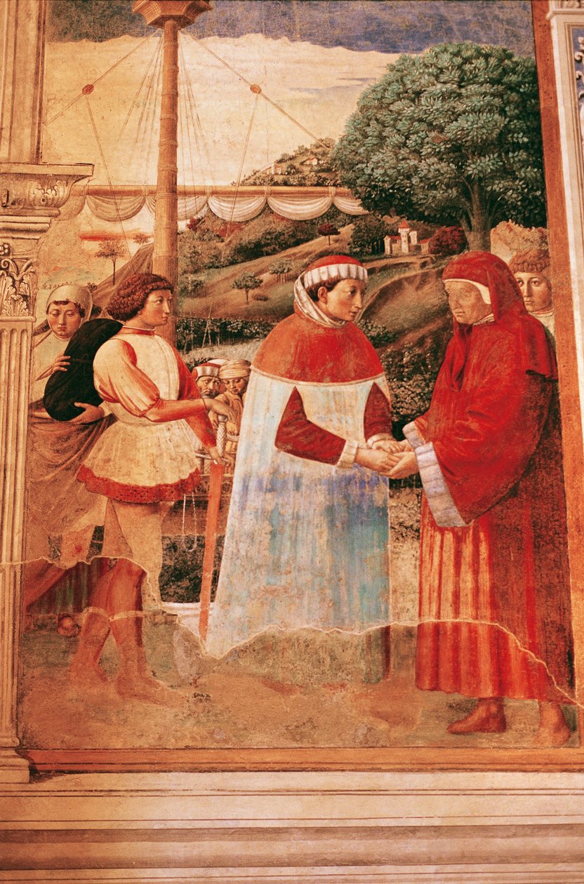 Augustinus anländer till Ostia riktad till Rom av Benozzo di Lese di Sandro Gozzoli
