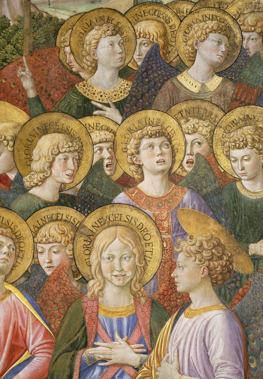 Choir of Angels, detalj från the Journey of the Magi-cykeln i kapellet, ca 1460 freskdetalj av 70615 av Benozzo di Lese di Sandro Gozzoli