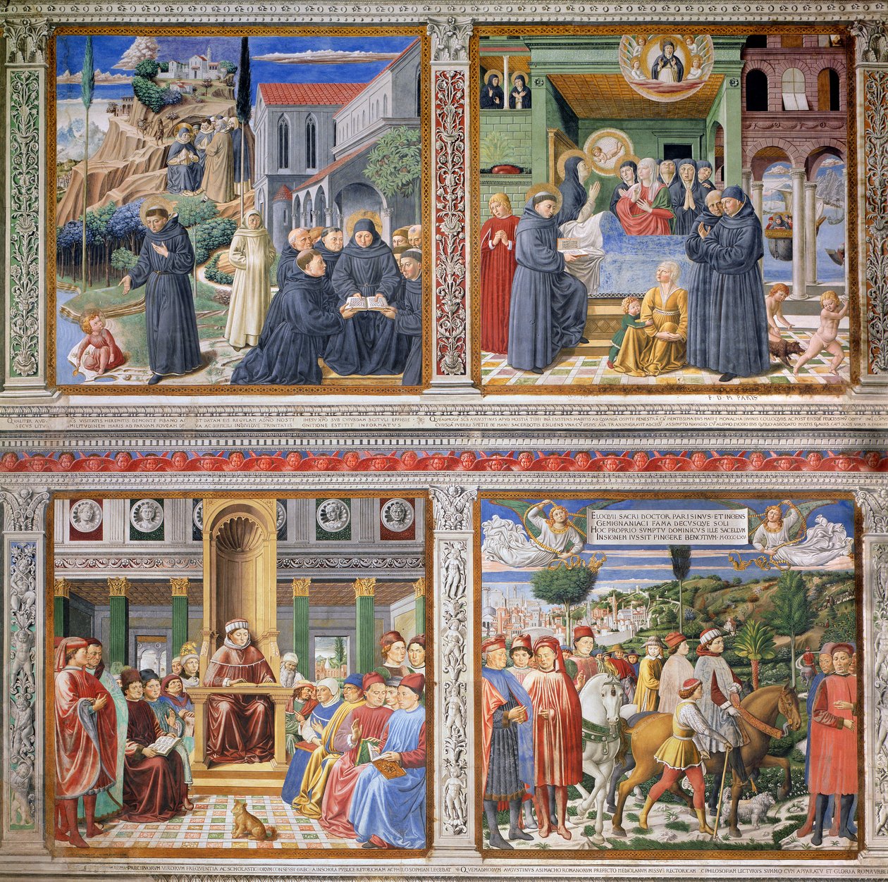 Avsnitt från St. Augustinus liv, 1463-1465 (se 192535, 192549, 192550, 192551, 192552) av Benozzo di Lese di Sandro Gozzoli