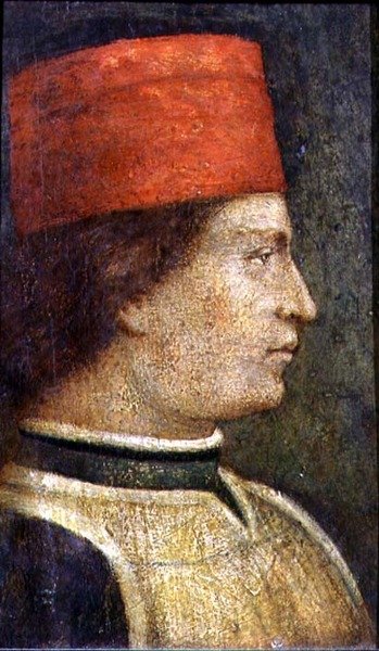 Huvud av en man med röd hatt (tempera på panel) av Benozzo di Lese di Sandro Gozzoli