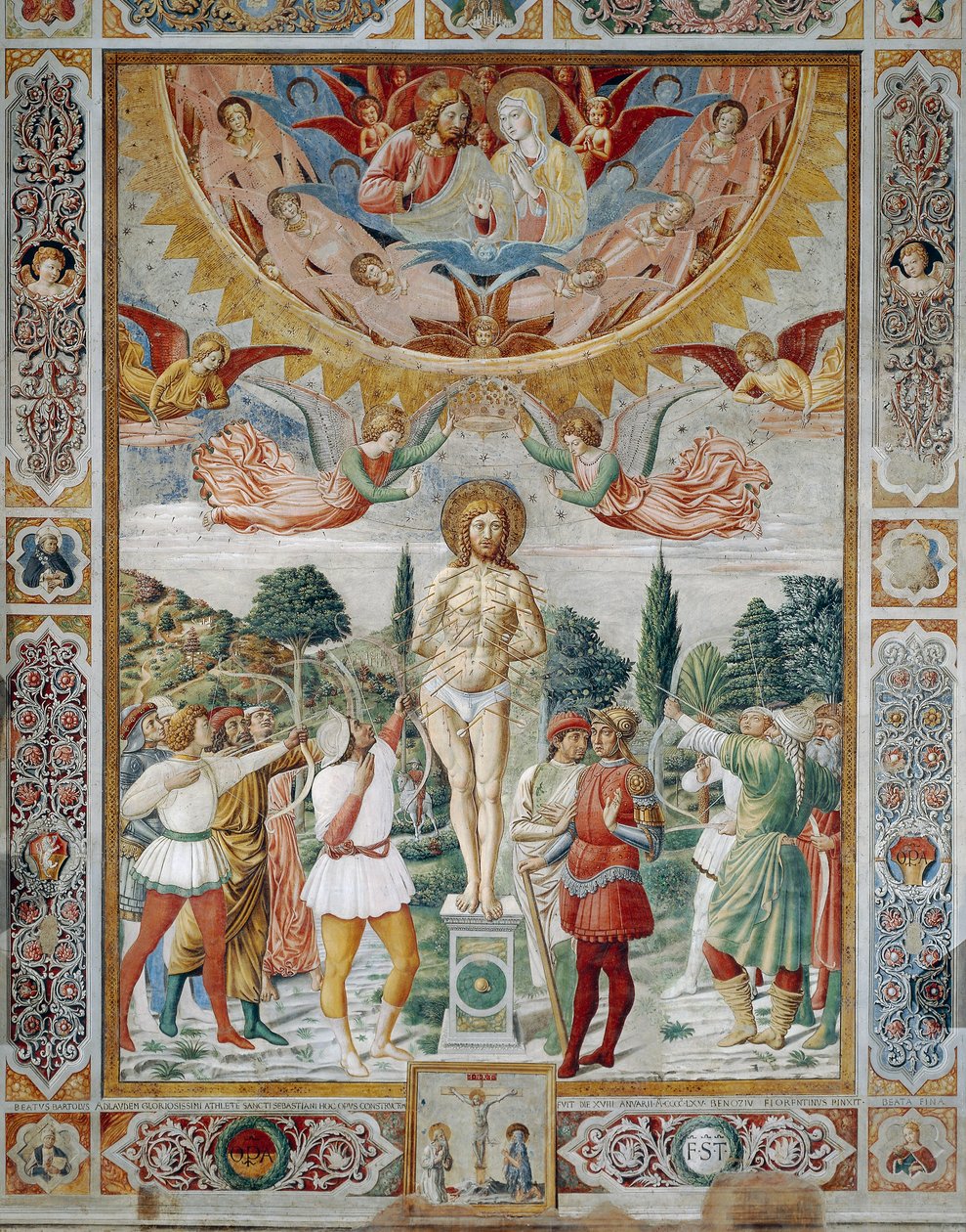 S:t Sebastians martyrskap av Benozzo di Lese di Sandro Gozzoli