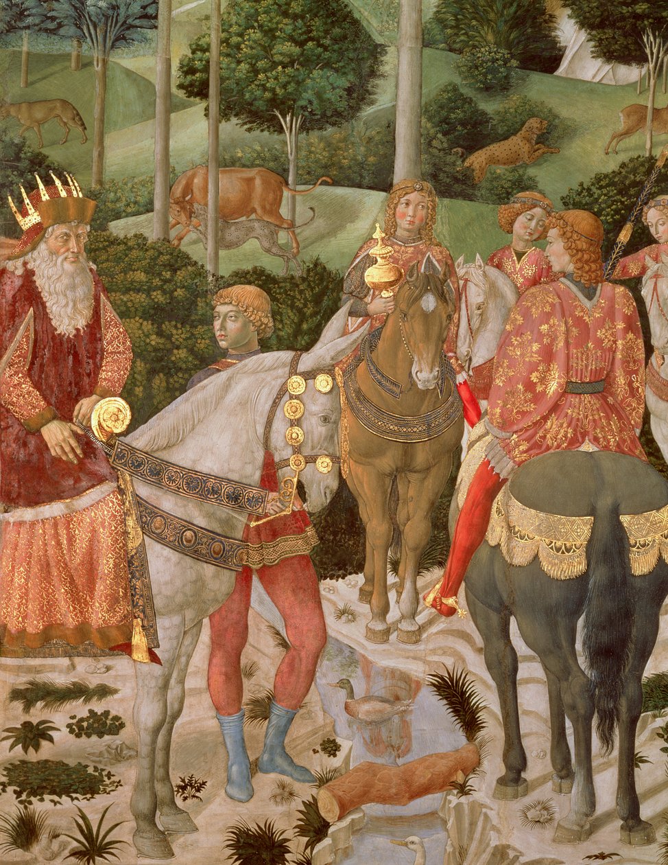 Piero de Medici (1416-69) som Caspar, detalj från The Procession of the Magi, ca 1459-60 av Benozzo di Lese di Sandro Gozzoli