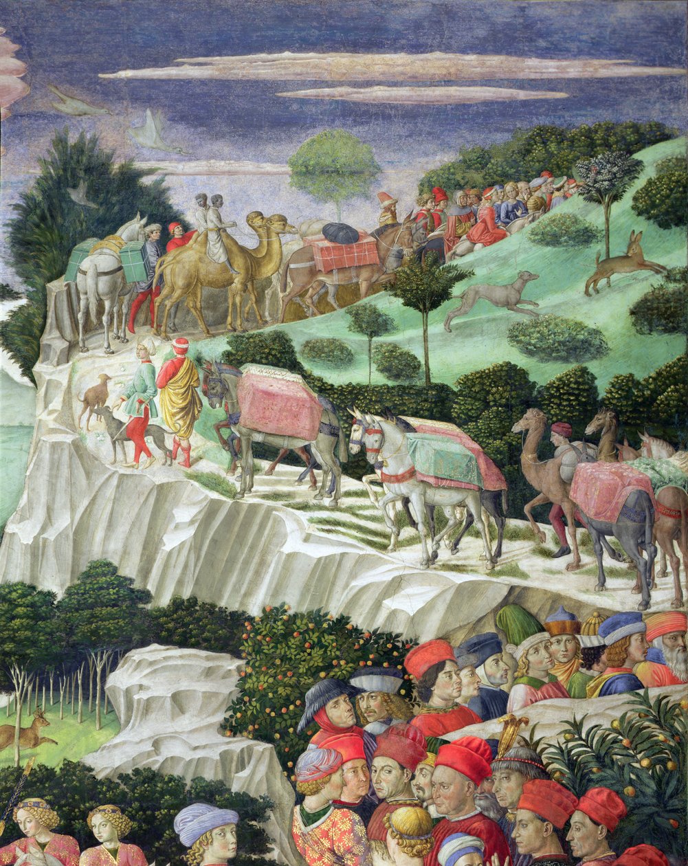 Procession av Melchior, från magiernas kapell (detalj av 70601) av Benozzo di Lese di Sandro Gozzoli
