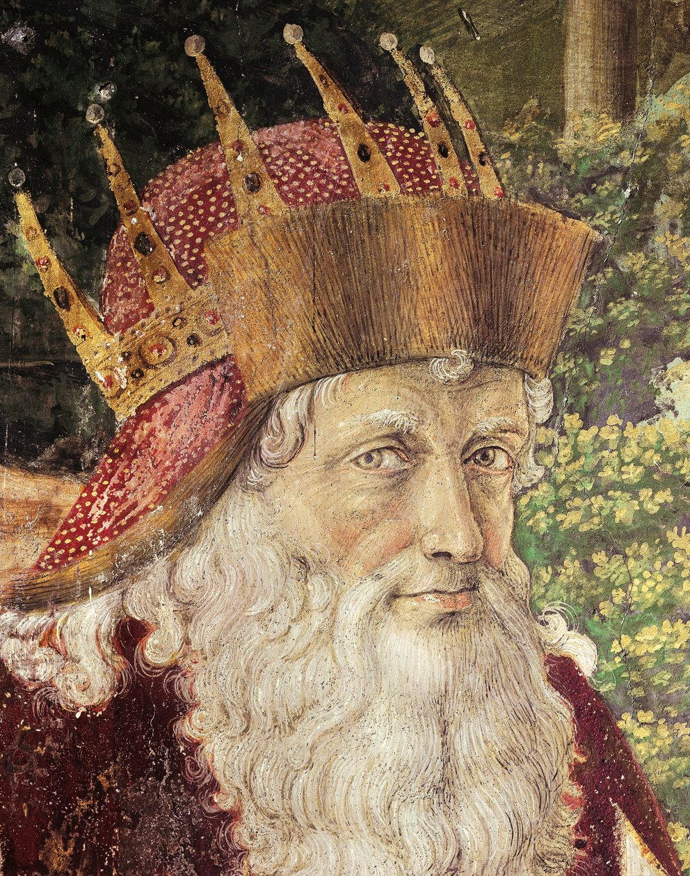 Magiernas procession av Benozzo Gozzoli (1420-1497), fresk. Detalj. Kapellet i Palazzo Medici Riccardi, Florens. av Benozzo di Lese di Sandro Gozzoli