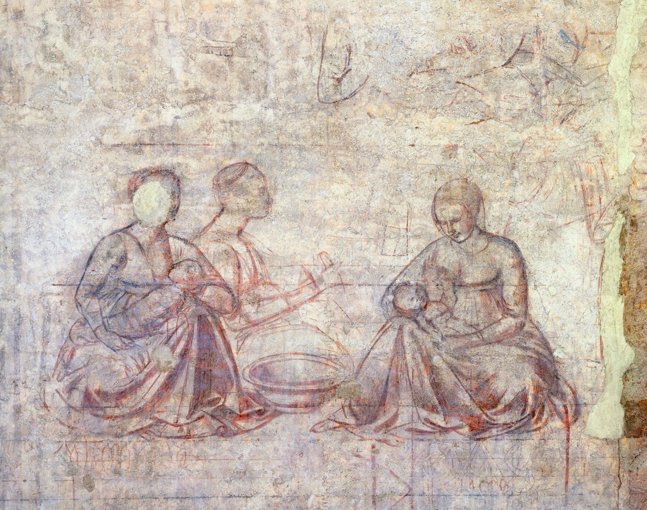 Berättelser om Jakob och Esau, av Benozzo Gozzoli (1421-1497), synopia (underritning), detalj av Benozzo di Lese di Sandro Gozzoli