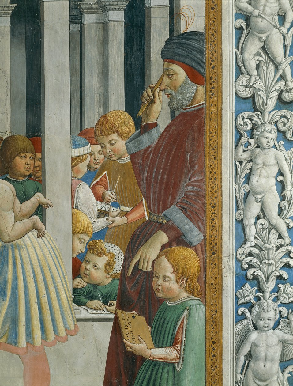 Historier om St. Augustin: Lærer og elever, der er gift av Benozzo di Lese di Sandro Gozzoli