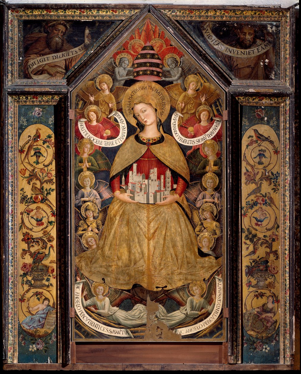 Jungfru av änglarna (olja på panel av Benozzo di Lese di Sandro Gozzoli