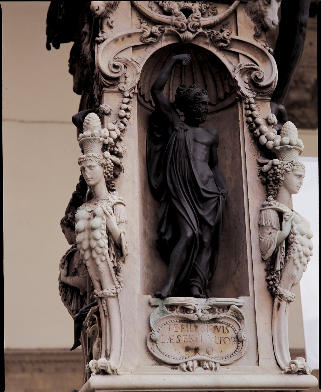 Detalj av Jupiter, från basen av en skulptur av Perseus med Medusas huvud, 1545-55 brons. av Benvenuto Cellini