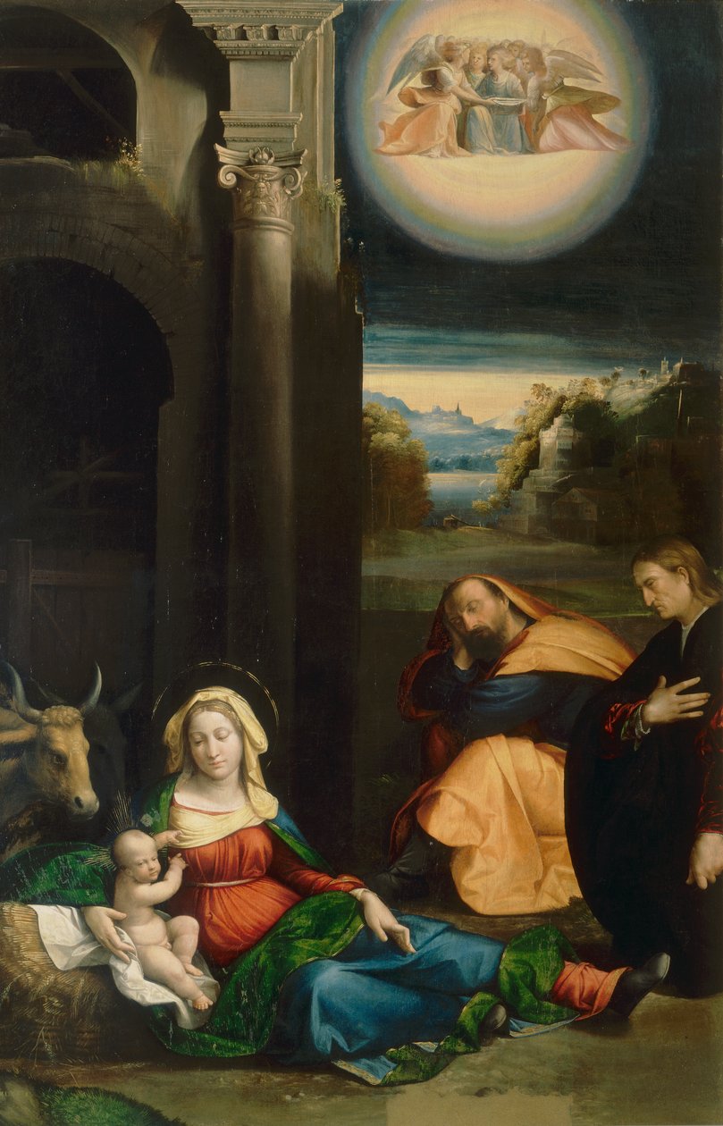 Madonna del Riposo med portræt af Lionello, af Garofalo, i Pinacoteca Nazionale i Ferraraswed av Benvenuto Tisi da Garofalo