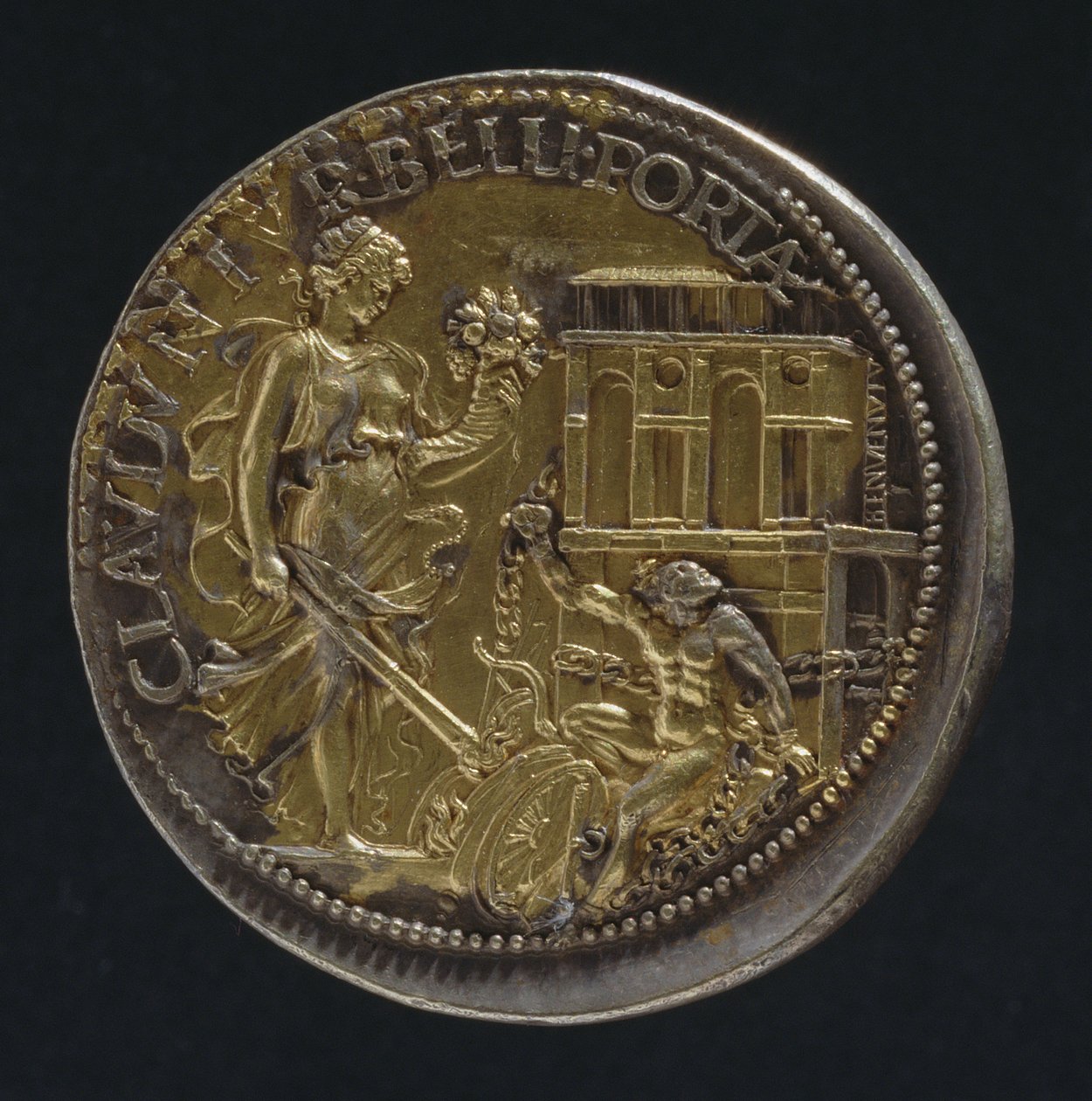 Medalj föreställande en allegorisk figur, 1533 (baksidan av 18062) (för verso se 119186) av Benvenuto Cellini