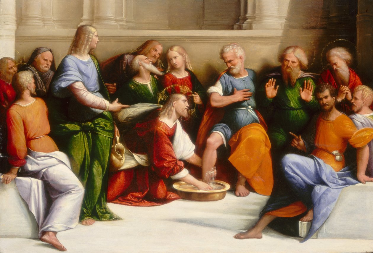 Kristus tvättar lärjungarnas fötter, ca. 15201525. av Benvenuto Tisi da Garofalo