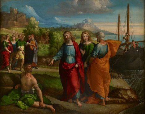 Kristus och svinets mirakel av Benvenuto Tisi da Garofalo