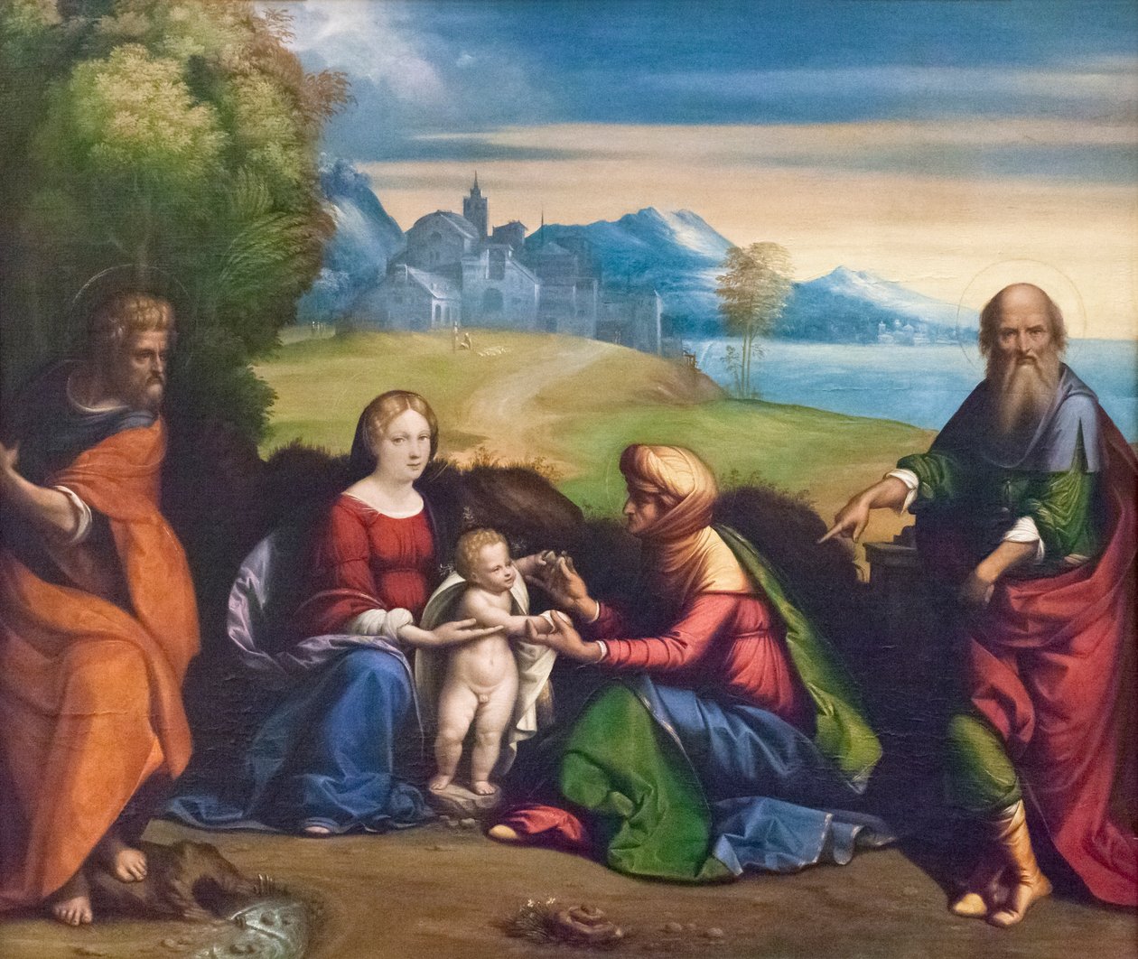 Den heliga familjen med S:t Joachim och Anne (målning) av Benvenuto Tisi da Garofalo