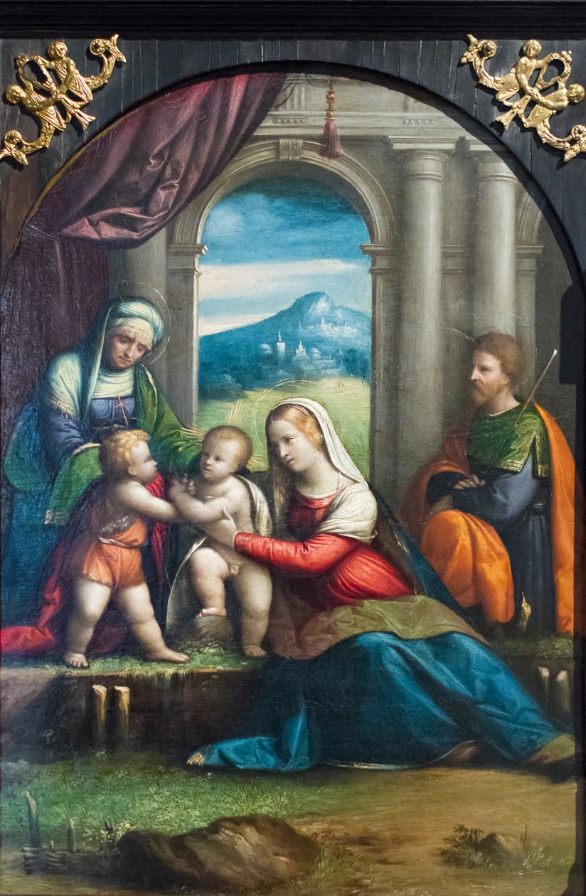 Helig familj med St John och St Elisabeth av Benvenuto Tisi da Garofalo