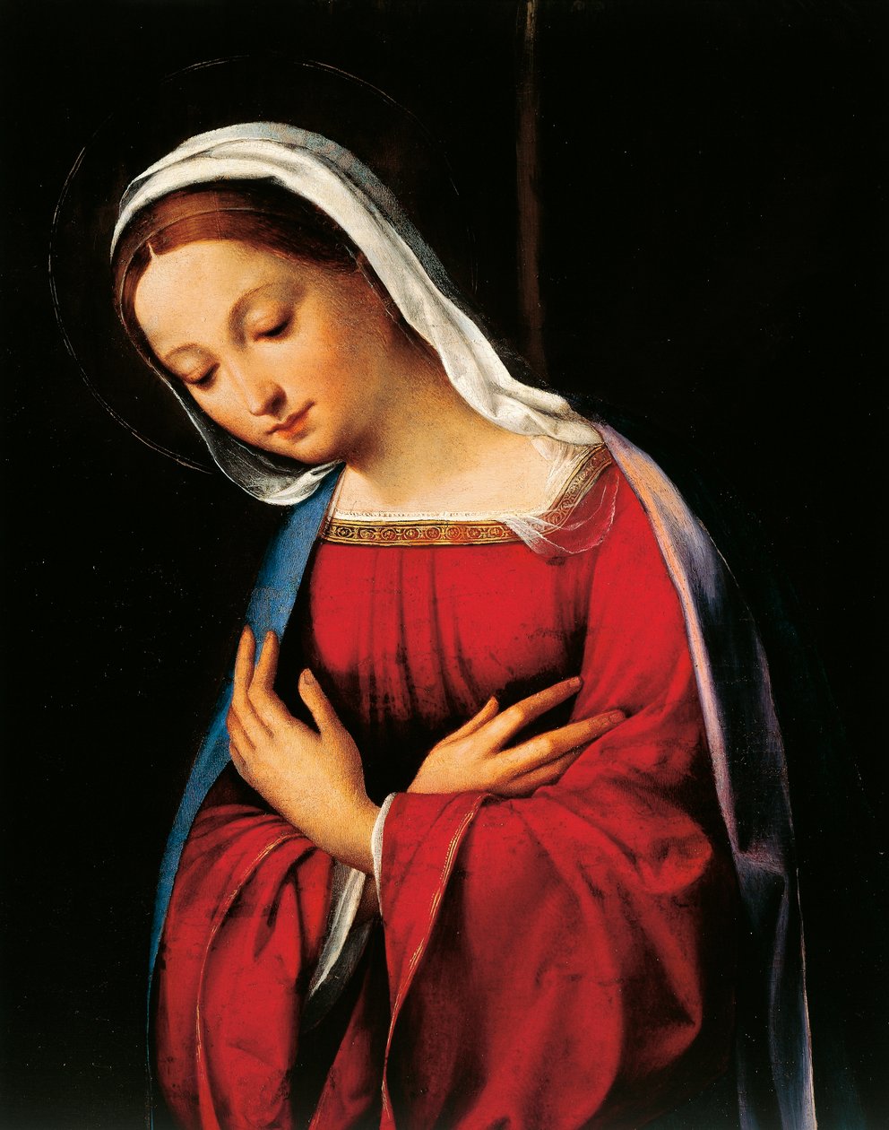 Madonna, detalj från Nativity av Garofalo (1481-1559) av Benvenuto Tisi da Garofalo