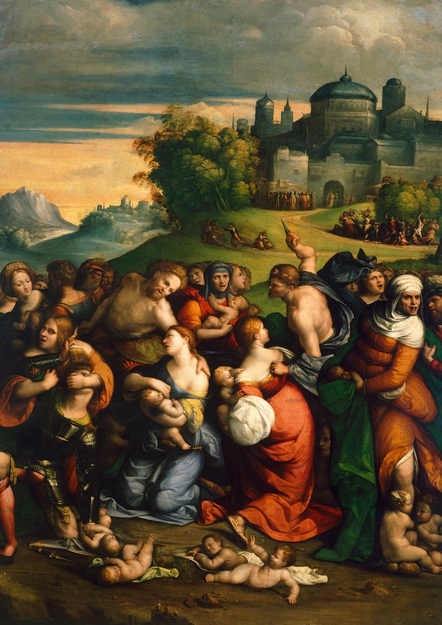 Massacre of the Innocents (olja på panel) av Benvenuto Tisi da Garofalo