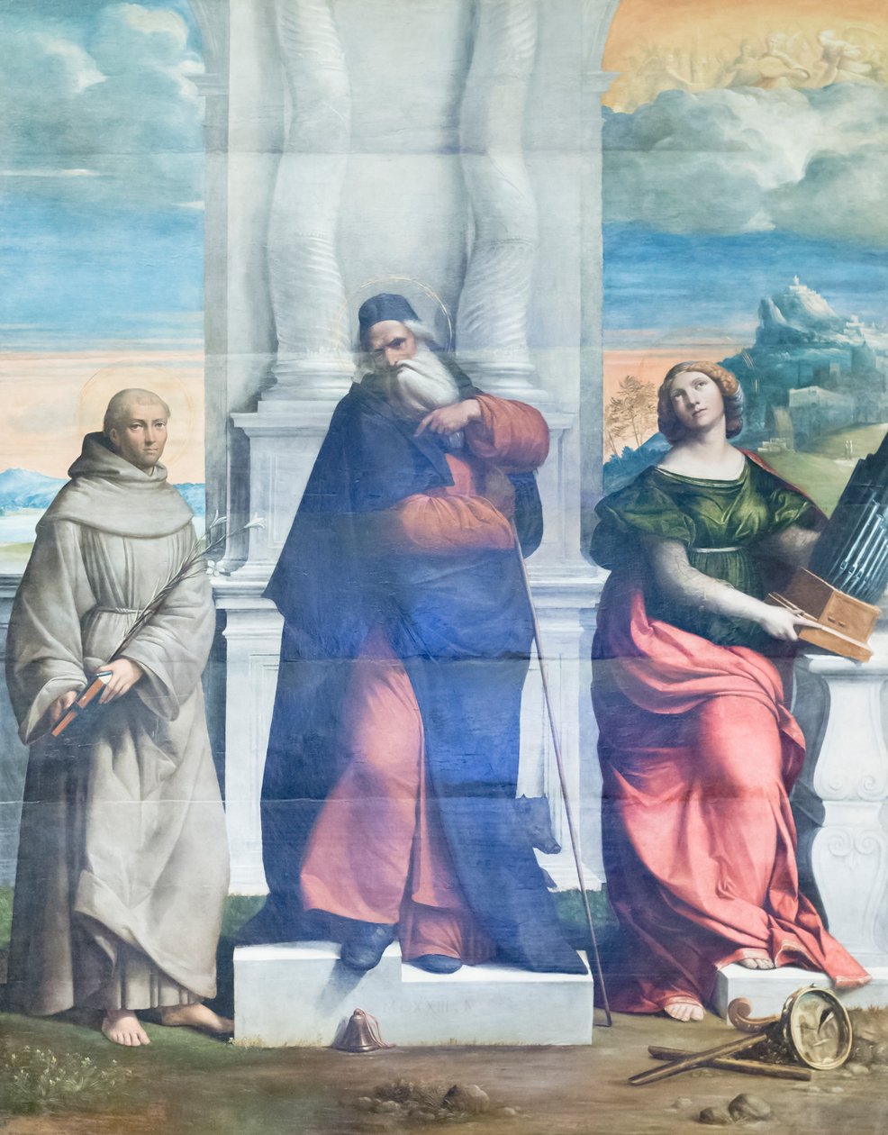 Sankt Antonius abbot, Antonius av Sicilien och Cecilien av Benvenuto Tisi da Garofalo