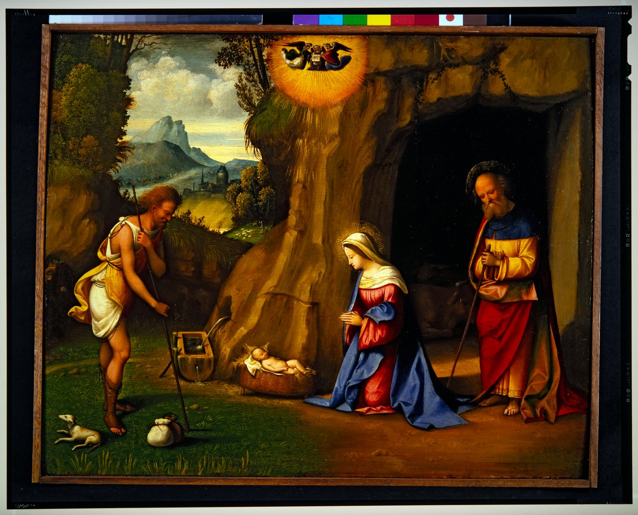 Herdarnas tillbedjan (panel) av Benvenuto Tisi da Garofalo