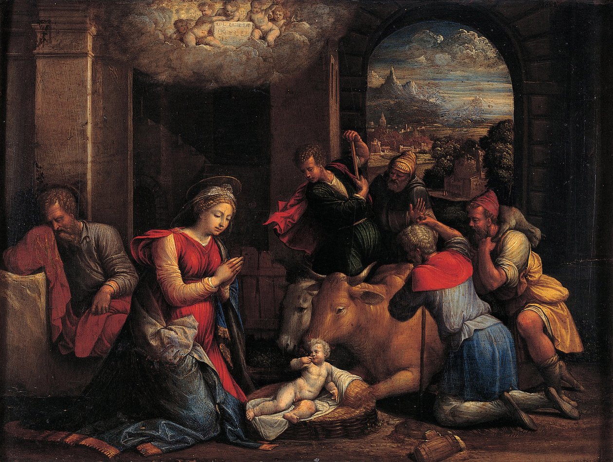 Herdarnas tillbedjan, 1536-1537 av Benvenuto Tisi da Garofalo