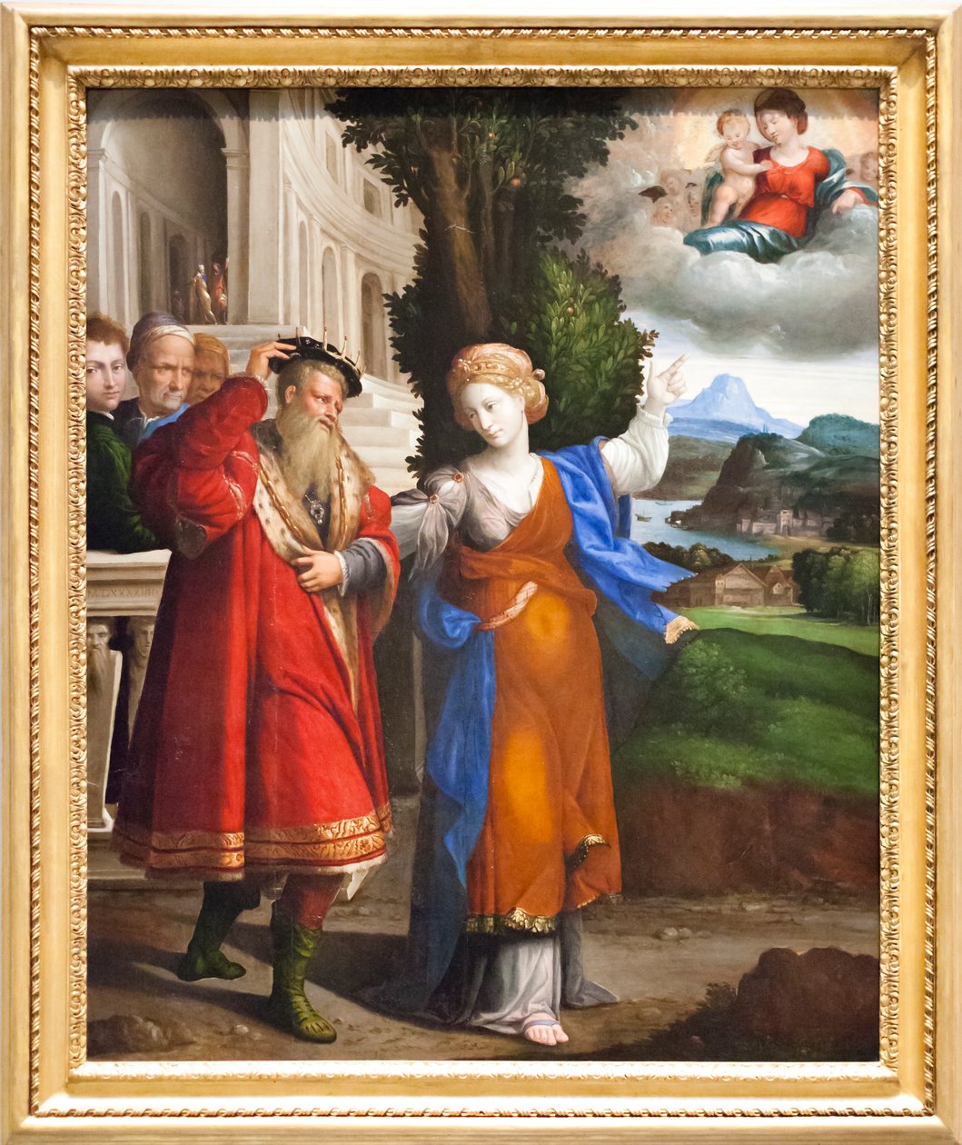 Jungfruns utseende för Augustus och Sibilla (olja på duk) av Benvenuto Tisi da Garofalo