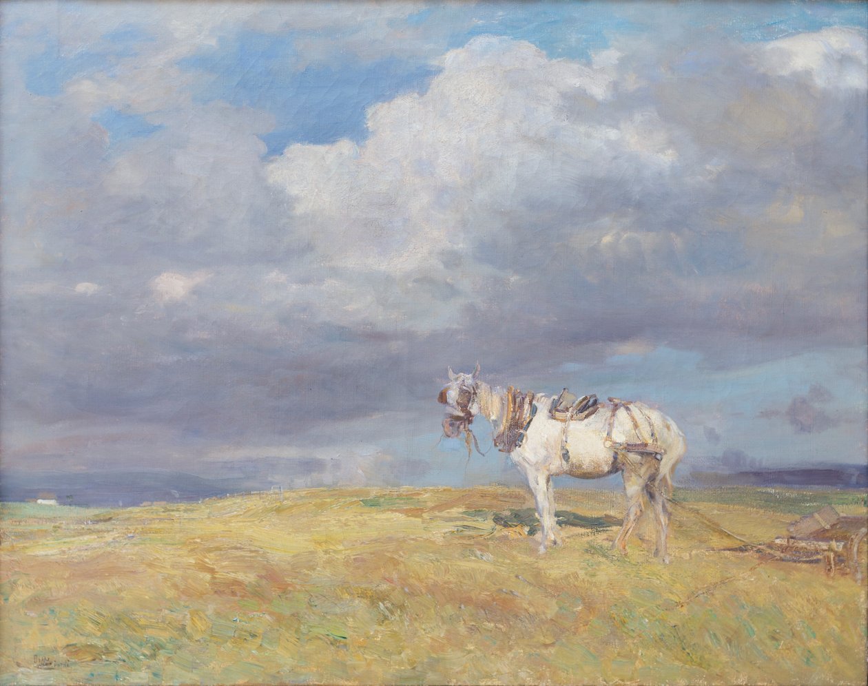 Vit häst, ca 1910 (olja på duk) av Beppe Ciardi