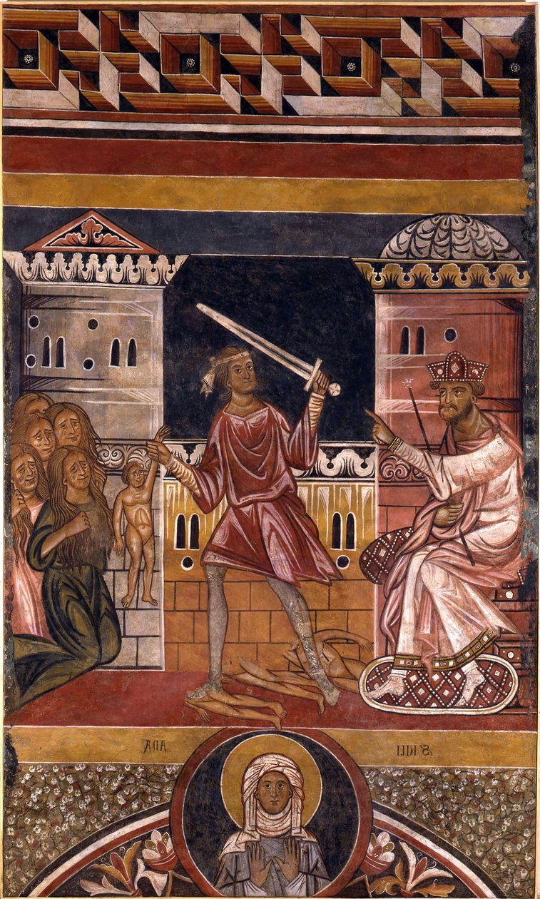 The Massacre of the Innocents par Berlinghieri, Berlinghiero (ca 1175-1235 / 42). Fresco, storlek: 350x205, Basilica of Santo Stefano, Bologna av Berlinghiero (fl.1228 36) Berlinghieri