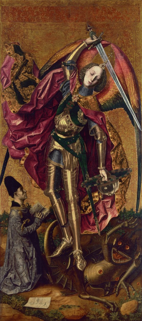 St. Michael och draken av Bartolomé Bermejo