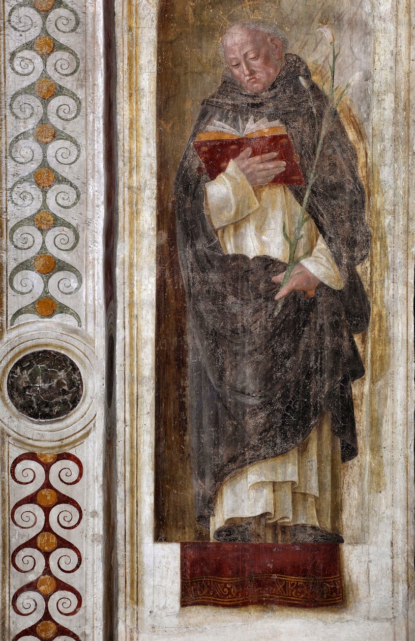 Representation av Saint Dominica of Guzman (ca 1170-1221) (St Dominic) Fresco av Bernardino Butinone (1435-1507) 1482-1486 Basilica of Santa Maria delle Grazie Milan Italien av Bernadino Jacobi Butinone