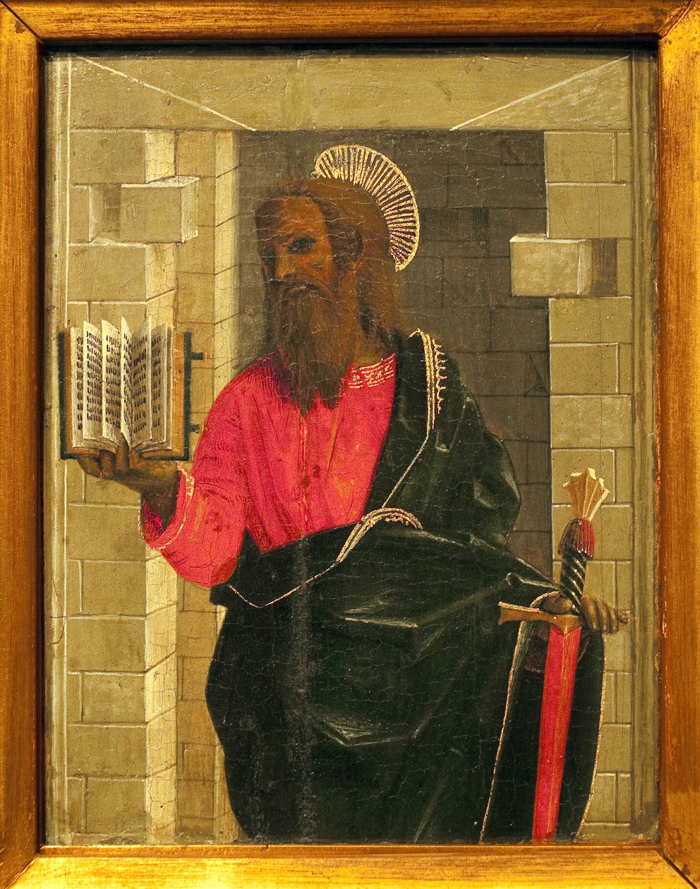 Sankt Paul. Målning av Bernardino Butinone (1450-1507), tempera på trä. Italiensk konst, renässans. Musee Ingres, Montauban. av Bernadino Jacobi Butinone
