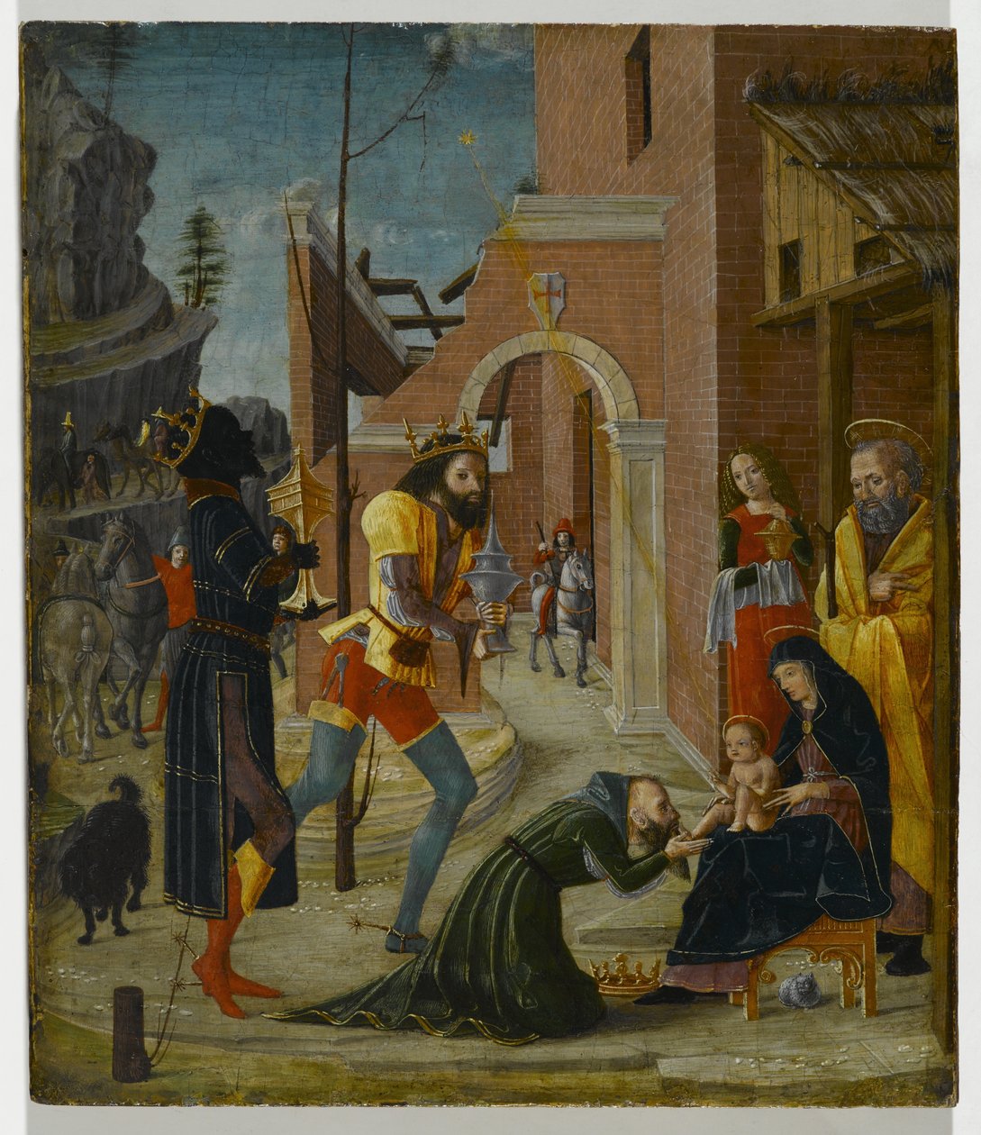 The Adoration of the Magi, c.1485-95 (tempera på panel) av Bernadino Jacobi Butinone