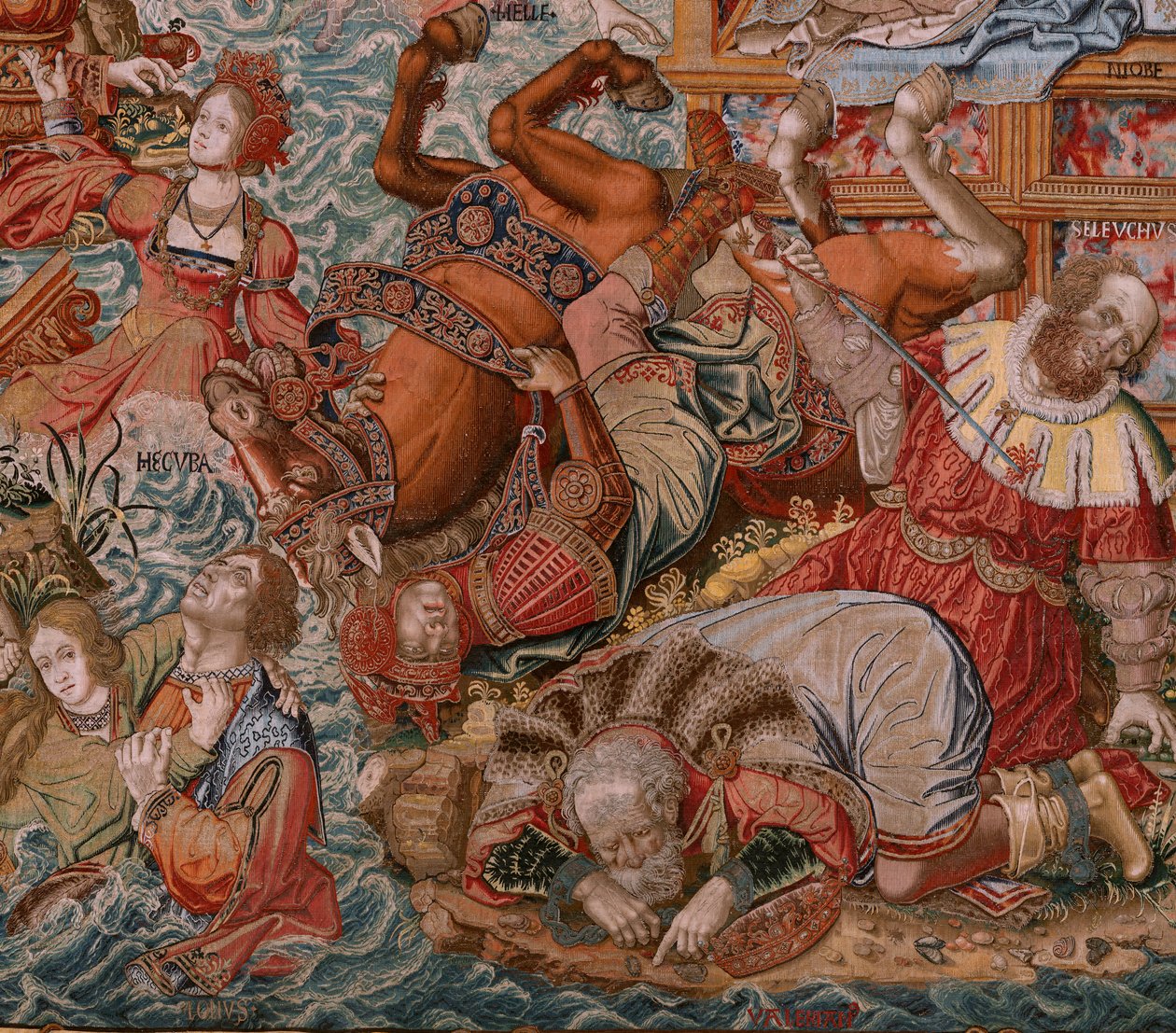 flamländsk gobeläng. Serien The Honours. Fortune, The Way to the Honors (La Fortuna, Camino de los Honores). Femte gobeläng i serien. Modelltecknare från Bernard van Orleys och Jan Gossaert de Mabuses krets. Tillverkning Pieter van Aelst, Brusse av Bernaert van (circle of) Orley
