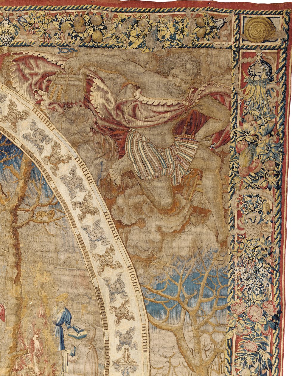 Bryssel allegoriska gobeläng föreställande december månad från "Medaljongmånaderna", ca 1525 av Bernard van Orley