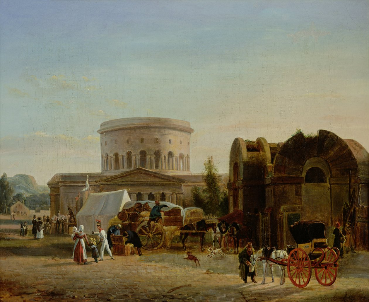 The Barrier at La Villette swed av Bernard Edouard Swebach