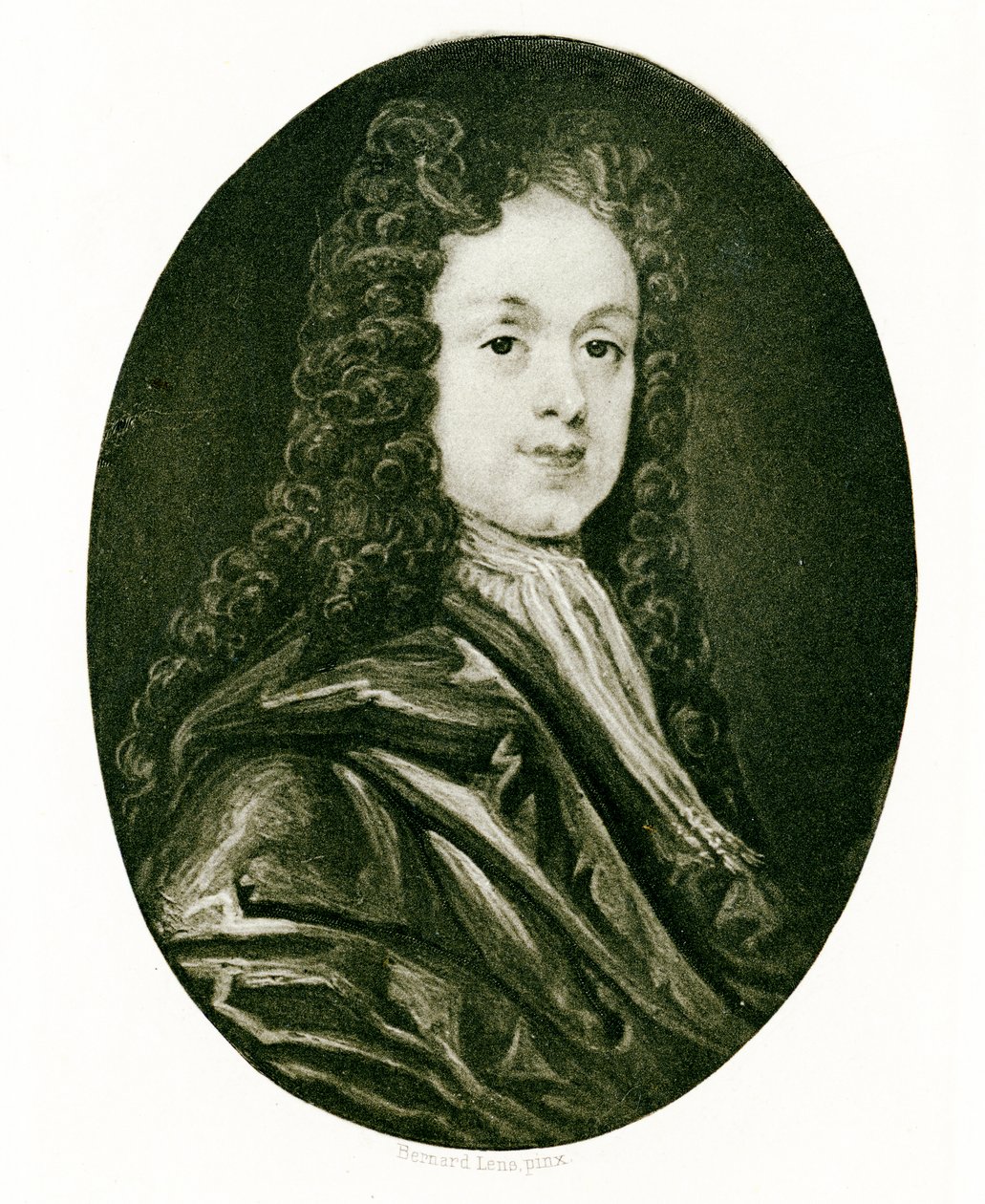 Porträttminiatyr av John White, ca 1719 (wc och gouache på elfenben) av Bernard III Lens
