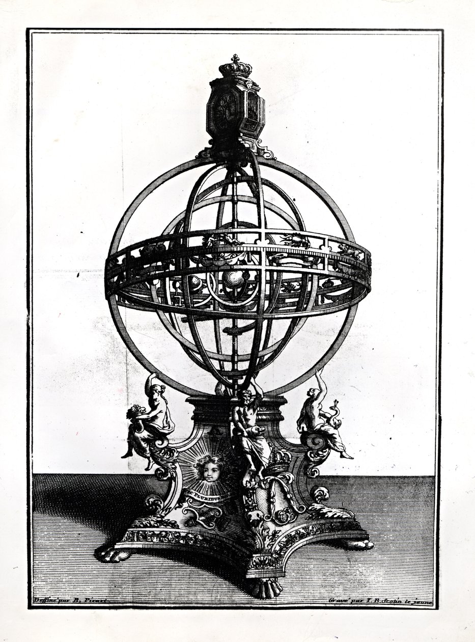 An Armillary Sphere of the Copernican System, graverad av Gerard Jean Baptiste Scotin (1671-1716) av Bernard Picart