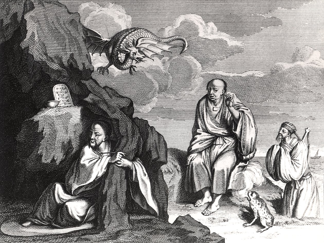 Kinesiska magiker och trollkarlar, illustration från "Ceremonies et Coutumes Religieuses des Peuples Idolatres", publicerad i Amsterdam, 1798 av Bernard Picart
