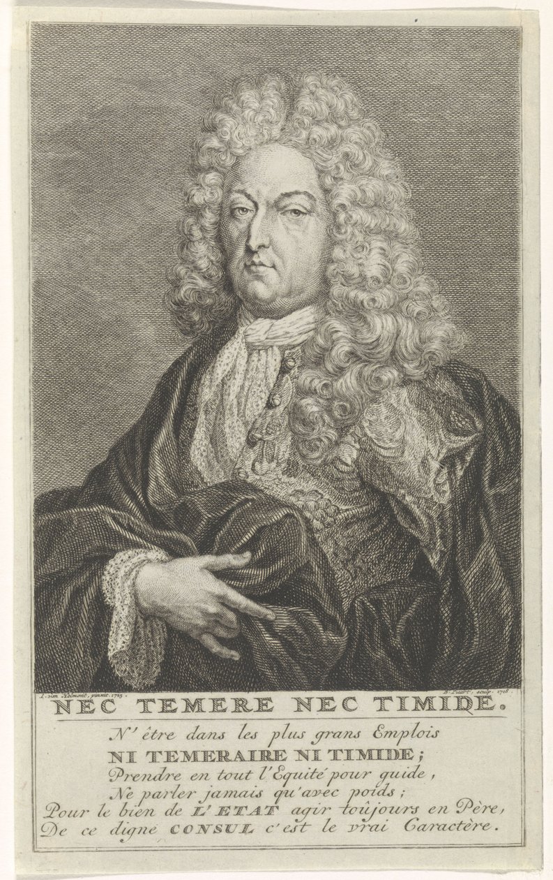 Portrait of Bruno van der Dussen, regent of Gouda av Bernard Picart