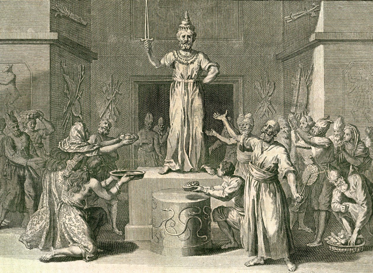 The Tutelary God of the Island of Ceylon, 1729 (kopparsticksgravyr) av Bernard Picart