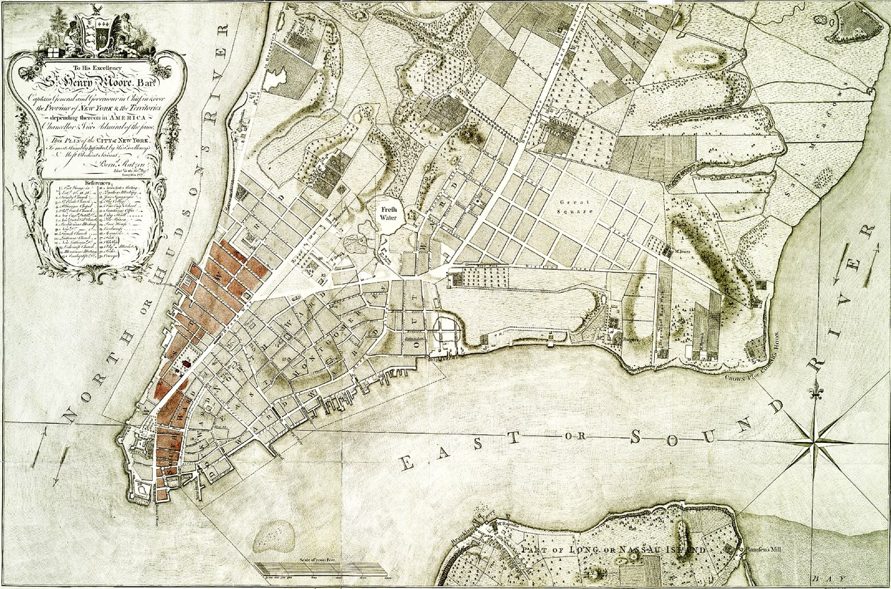 En karta från 1776 av Bernard Ratzer