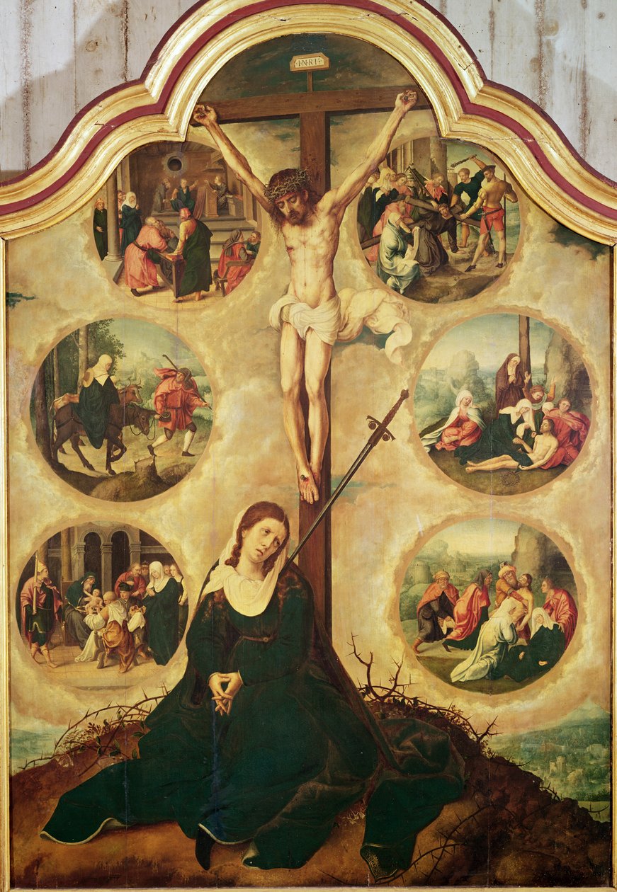 Centralpanel i en triptyk föreställande The Seven Sorrows of the Virgin, ca 1520-35 av Bernard van Orley