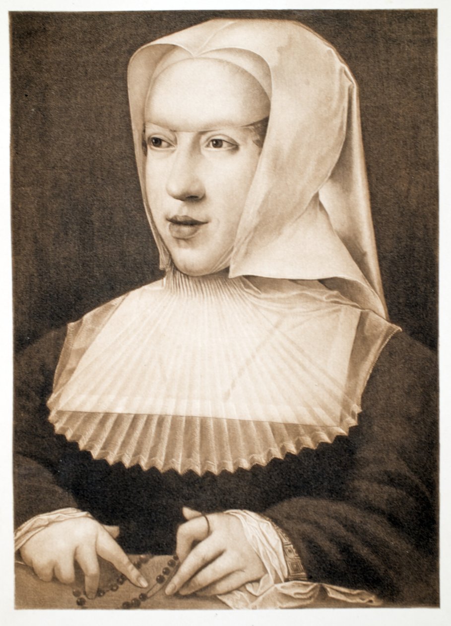 Margareta av SavoyÖsterrike, Nederländernas regent, pub. 1902 (kollotyp) av Bernard van Orley