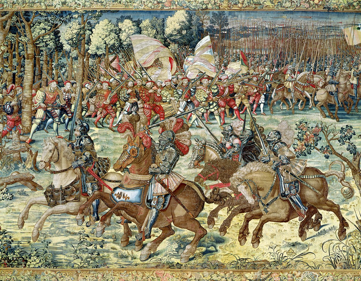 Slaget vid Pavia. The Advance of Charles V (1500-58) (gobeläng) (se 1481147 för detaljer) av Bernard van Orley