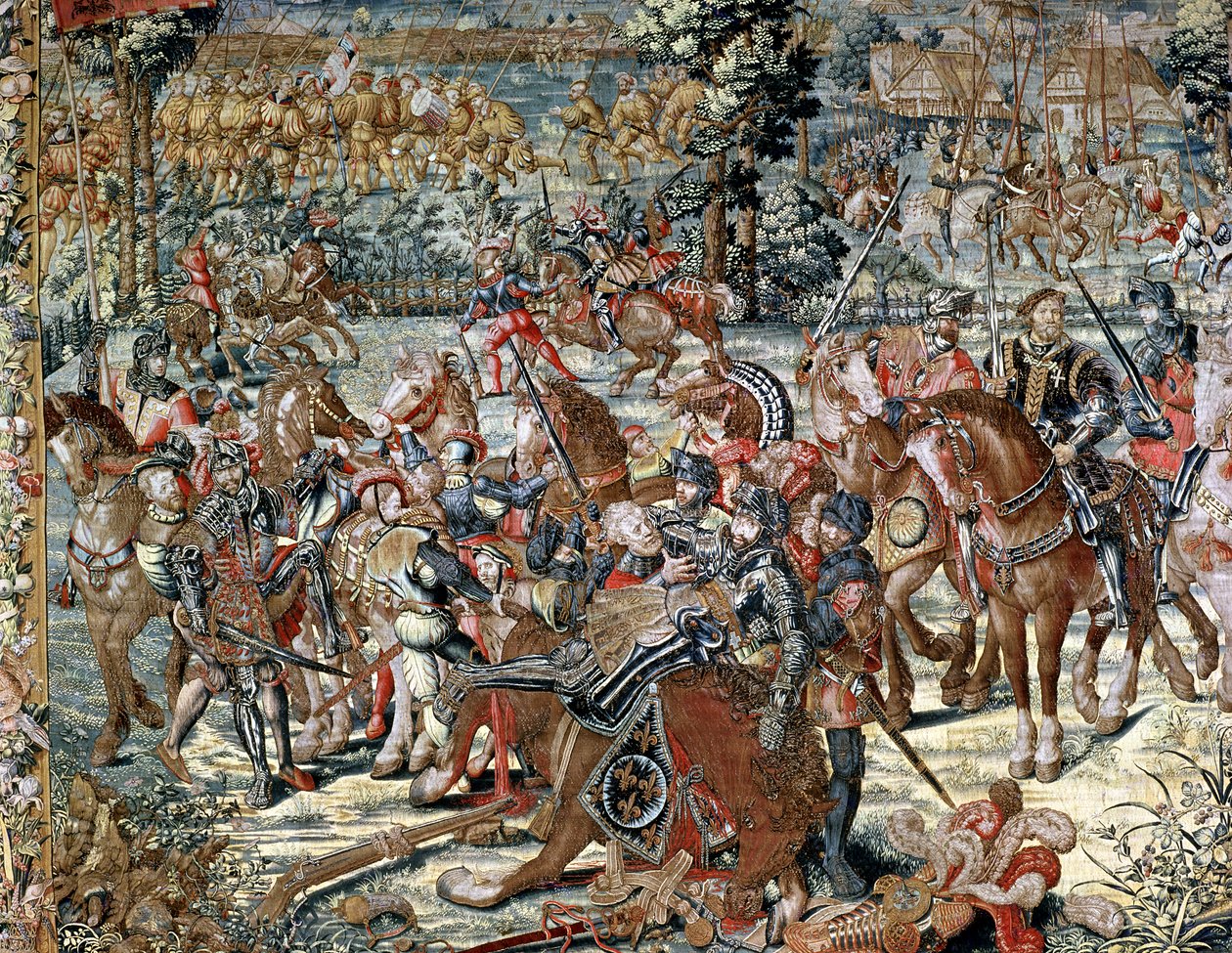 Slaget vid Pavia. The Capture of Francois I (1494-1547) 24 februari 1525 (gobeläng) av Bernard van Orley