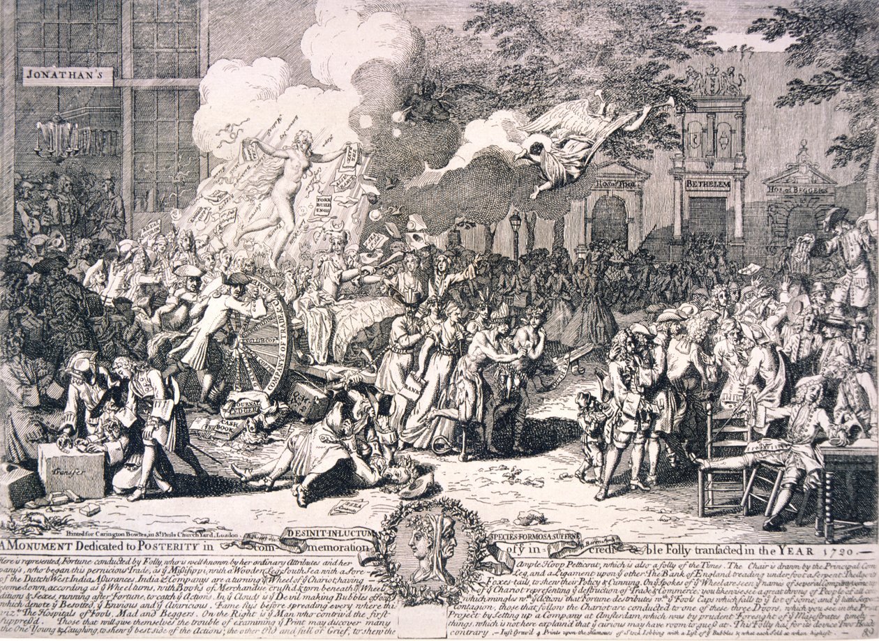 "Ett monument tillägnat eftervärlden till minne av er otroliga dårskap som utfördes i ... 1720" av Bernard Baron