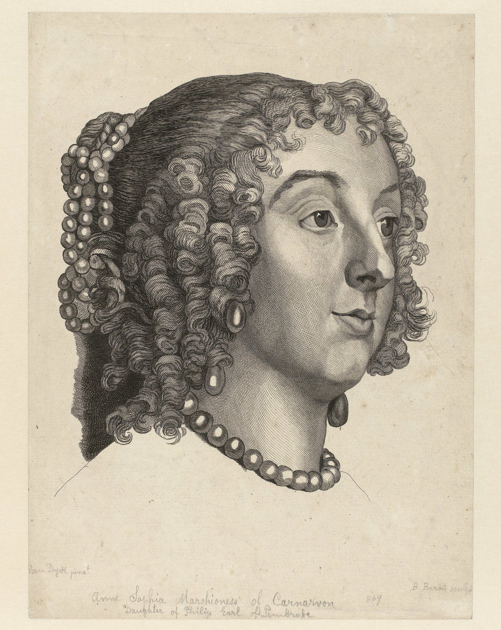 Porträtt av Anna Sophia van Carnarvon av Bernard Baron