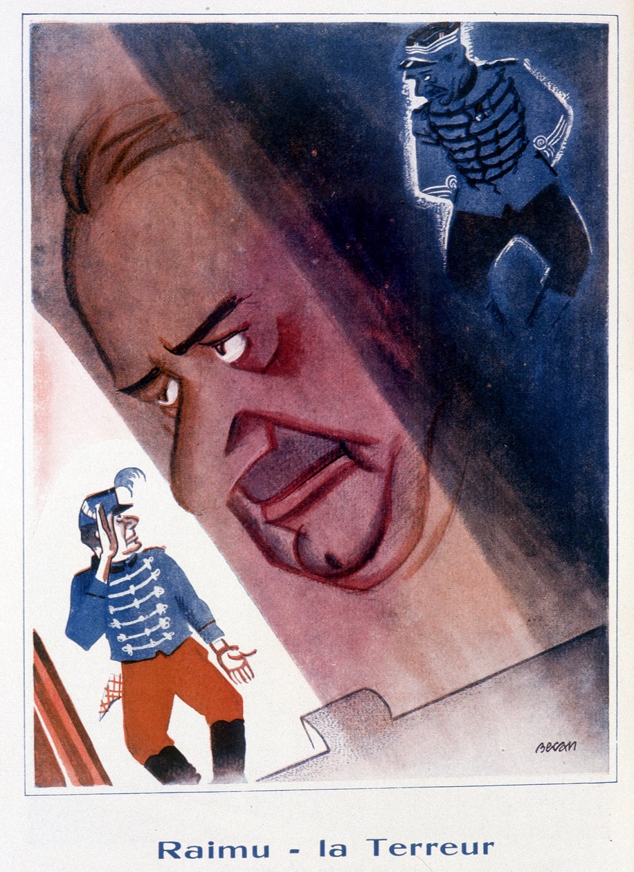 Raimu: The Terror - Illustration av Bernard Becan (Bernhard Kahn) (1890-1943) i "" Fantasio""" av 1932-11-15 av Bernard Becan