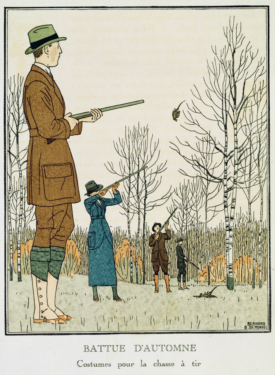 An Autumn Shoot, ca 1912-13 (litho) av Bernard Boutet de Monvel
