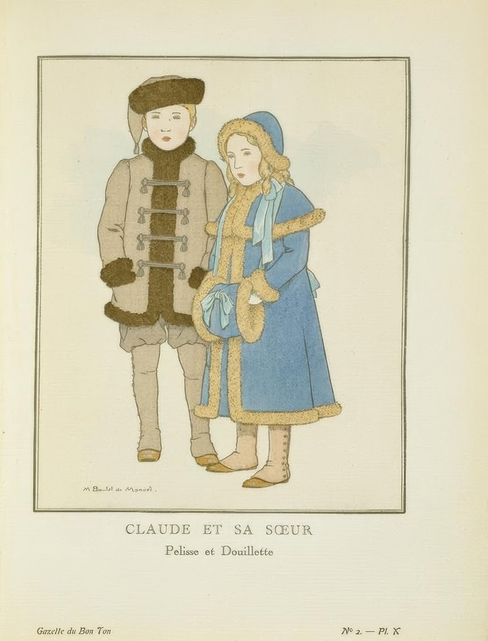 Claude och hans syster - Pelisse och Douilette av Bernard Boutet de Monvel