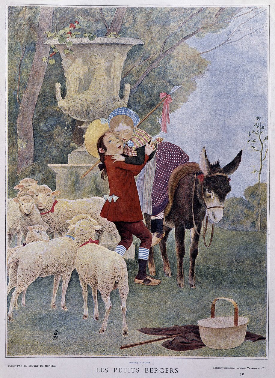 Små herdar - Av Boutet de Monvel, början av 1900-talet. av Bernard Boutet de Monvel