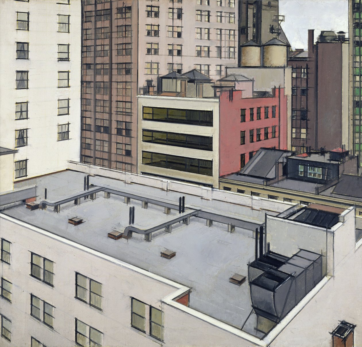 Roofs of New York, ca 1930 (olja på duk) av Bernard Boutet de Monvel
